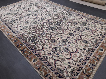 Vintage Oriental RUG 6.3 x 10.8 Oushak Rug Persian Rug Navy Vintage Rug Fine Oushak Rugs Antique Turkish Rug Muted Turkish Rug