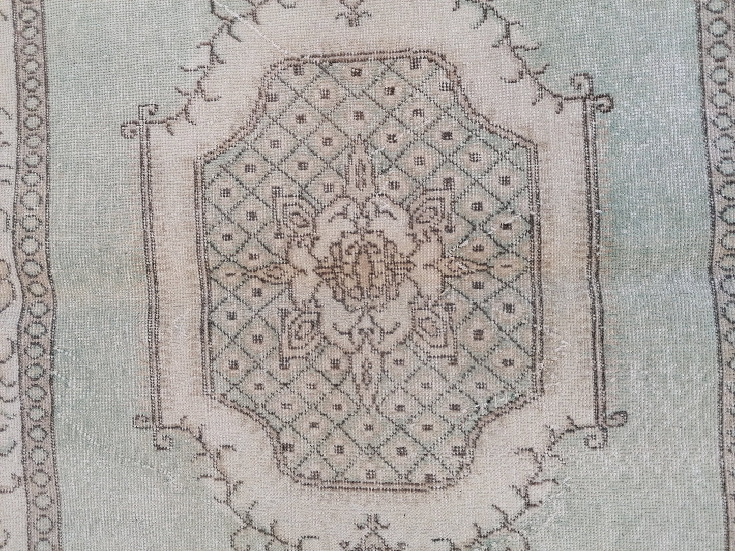 6'8x3'10 muted vintage rug, turkısh rug, oushak turkısh rug, kıtchen rug,wool area rug,kıtchen oushak rug