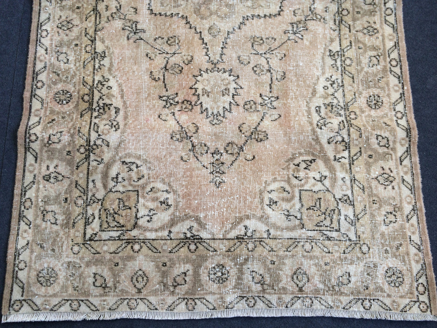 Vintage Rug Oushak 4 x 7.7 Rug Turkish Rug Muted Hand Knotted Wool Rug Handmade Rug Oriental Rug