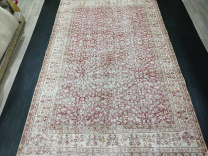 Vintage Turkish Rug 6.6 x 10. 3 Muted Oushak Rug Muted Vintage  Rug Wool Oushak Rug Hand Made Rugs Vintage 7x10 Turkish Rug