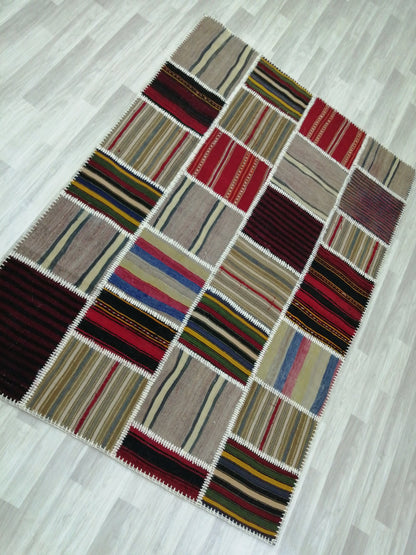 Patchwork Rugs, Hand Made Rug, Oushak Rug, Rustic Rug, Bohemian Rug, Rug Runner, Turkish Rug, Farmhouse Rug, Vintage Rug, Wool rug