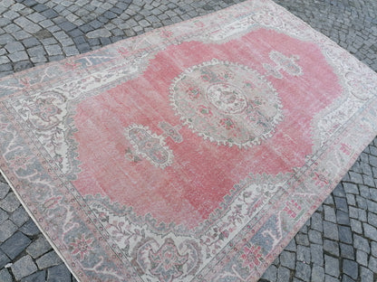 11'x6'7 large oushak rug, living room rug, handmade wool rug, are rug
