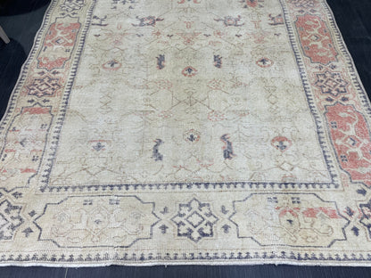 Distressed Vintage Rug, Persian 4.9 x 8.5 Rug, Handmade Rug, Antique Rug, Rustic Rug, Turkish Rug, Farmhouse Rug, Wool rug