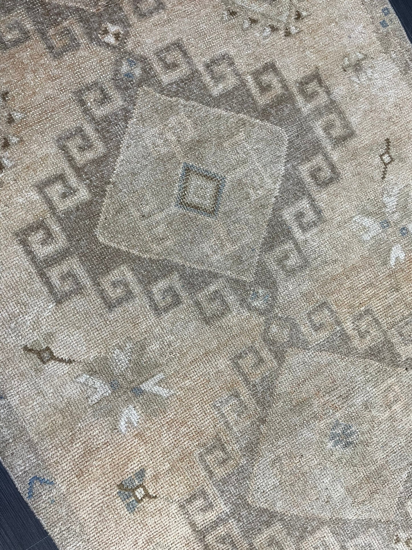Muted Oushak Runner Rug, Muted Vintage 4.2 x 10.9 Runner Rug, Hallway Runner Rug, Kitchen Runner Rug Wool Runner Rug, Handmade Runner Rug