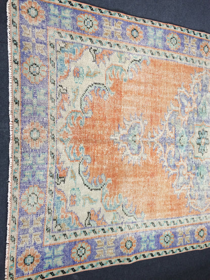 9.4 x 5.6 ft Hand Made Rugs Turkish Rug Oushak Rugs Rustic Oushak Rug Wool Oushak Rugs Oushak Runner Rugs, Farmhouse Rug, Vintage Rugs