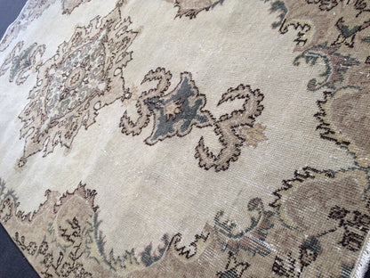 Oushak Rug Vintage Turkish  Rug,Wool Rug Turkish Rug Antique Rug Rug,Handmade Oriental Rug,Persian Rug