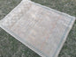 Turkısh neatural muted rug, vıntage wool rug 4'2x6'4 oushak hand made rug