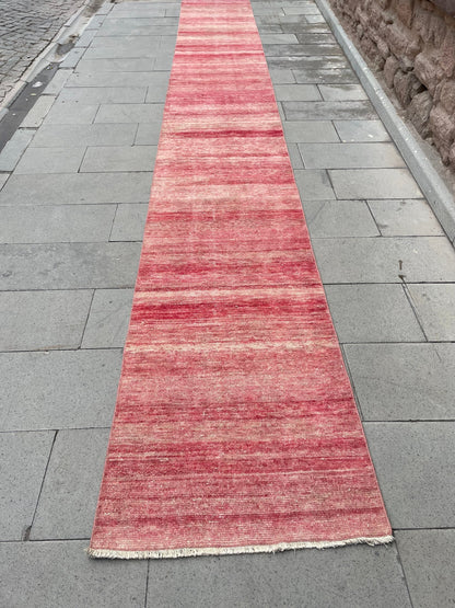 Long Vintage Runner Stairs Runner Rug 2.4 x 19 ft Handmade Runner Rug XL Oriental Runner Rug Staircase Hand Knotted Runner rug
