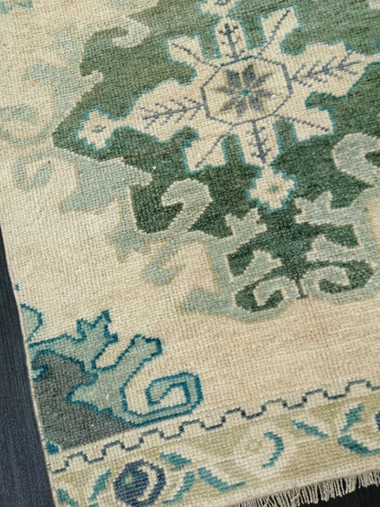 Muted Oushak Runner Rug 10.9 x 2.4 Vintage Runner Rug Hallway Runner Rug Kitchen Runner Rug Wool Runner Rug Wool Oushak Rug