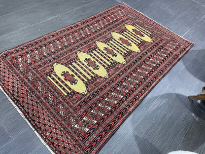 Turkish Rug, Vintage 3x5 Rug, Persian Rug, Oriental Rug, Hallway Rug, Kitchen Rug, Wool Rug Wool Rug Entryway Navy Rug