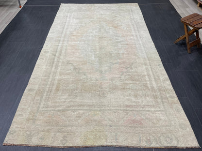 MUTED Vintage RUG 5x9 TURKISH Oushak Rug Vintage Hand Knotted Rug Antique Persian Hand Made Rugs Turkish Rug Handmade Wool Rug