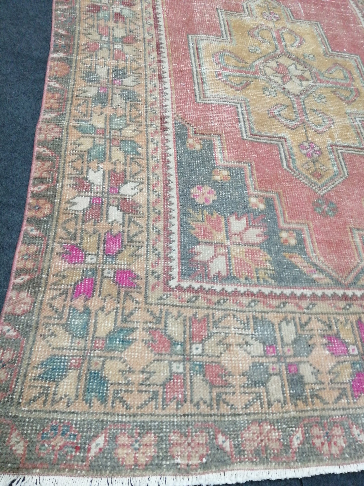 4 x 8.6 Rugs, Hand Made Rug, Oushak Rug, Rustic Rug, Bohemian Rug Oriental Turkish Rug, Farmhouse Rug, Vintage Rug, Wool rug