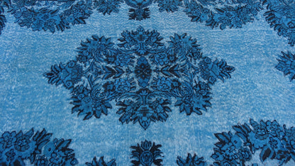 TURQUOISE RUG, Vintage Oushak Rug, Wool Oushak Rug, Oushak Rug, Turkish Rug, Bohemian Rug, Wool Rug, living Room Rug