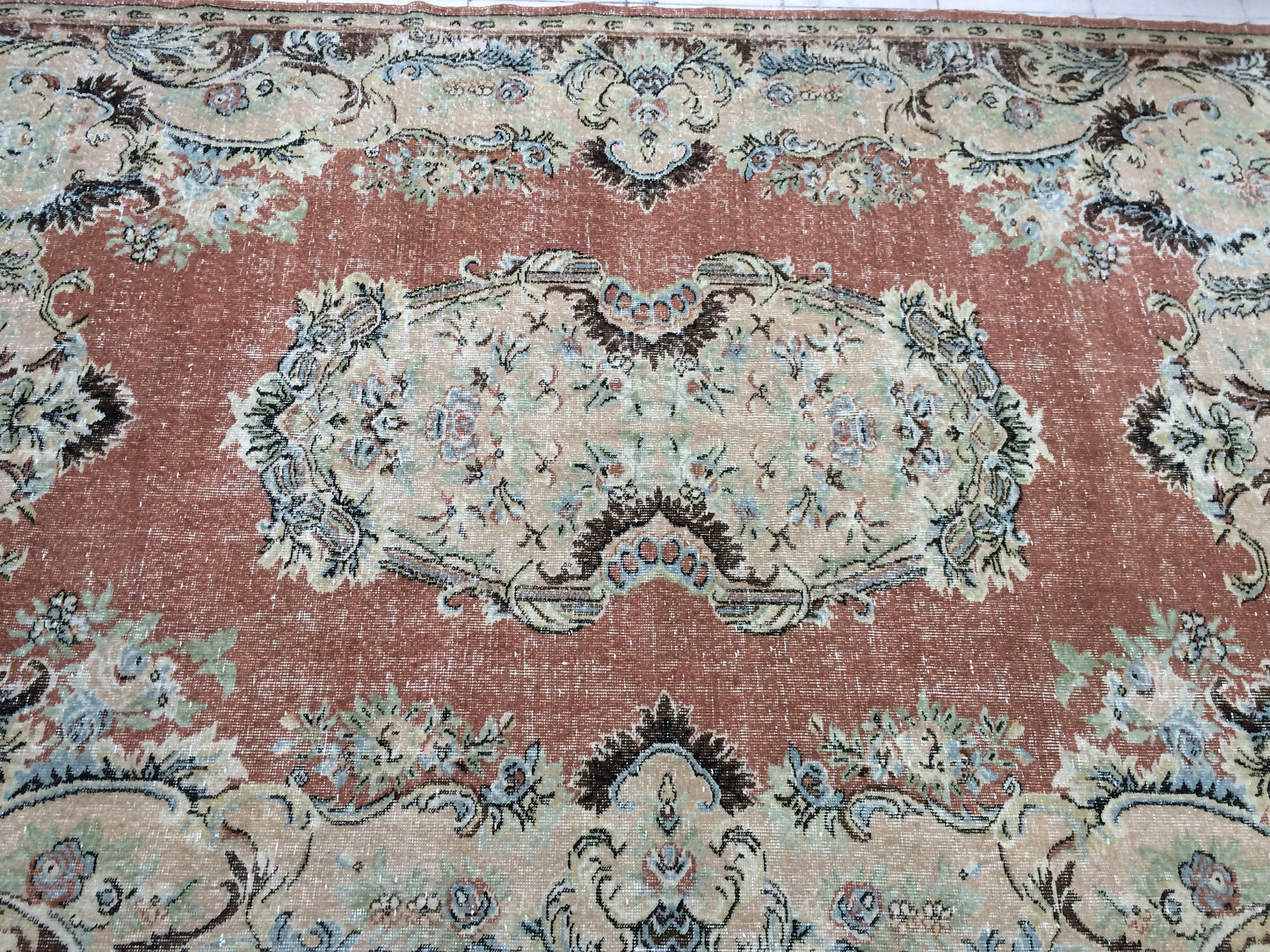 6.5 x 9.6 Oushak Rug Large Area handmade Rug Vintage Rug Hand Made Oriental Rug Turkish Rugs Distressed Rug