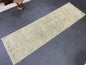 Oushak Runner Rug 2.7 x 9.4 Muted Turkish Runner Rug Green Vintage Neutral Runner Rug Hallway Natural Runner Kitchen Runner Rug Wool Runner