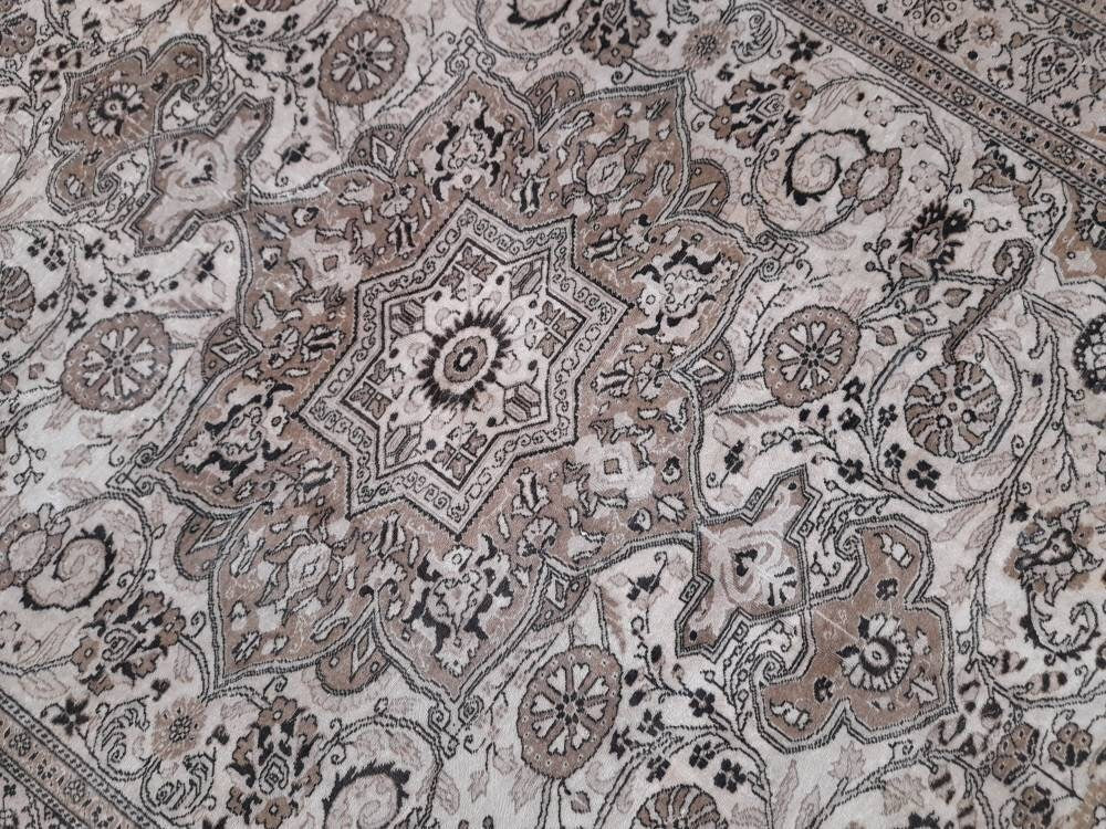 Neutral Rugs 6.4 x 9.4 Vintage Neutral Rug Muted Oushak Rug Rustic Persian Rug Turkish Rug Fine Hand Knotted Wool rug Vintage Oriental Rug