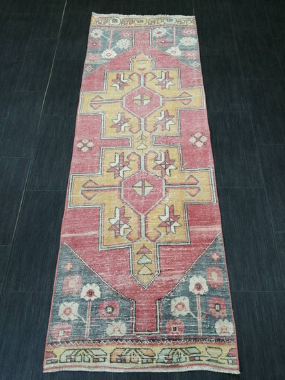 7.2 x 2.4 Runner Rug Turkish Runner Rug Vintage Runner Rug Hallway Runner Rug Kitchen Runner Rug Wool Runner Rug 2.4 x 7.2Wool Oushak Runner