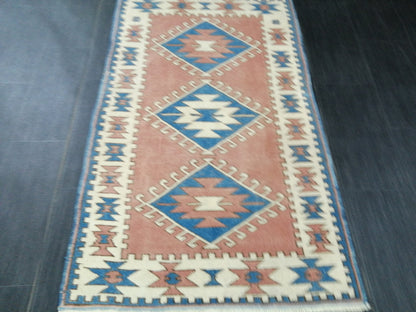 4.8 X 3  Vintage Oushak Runner Rug Vintage Runner Rug Wool Oushak Rug 5X3 Hand Made Rugs Vintage Turkish Rug