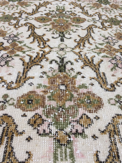 4x7 TURKISH RUG, Rugs, Hand Made Rug, Oushak Rug, Rustic Rug, Bohemian Rug, Rug Runner, Farmhouse Rug, Vintage Rug, Wool rug