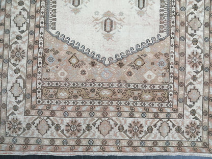 Neutral Rugs, 5.2 X 9 ft Vintage Rug Muted Oushak Rug, Rustic Rug, Turkish Rug, Farmhouse Rug, Wool rug