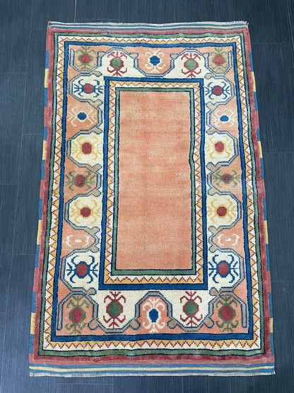 Handmade Rug Oushak 3 x 4.6 Rug Rustic Rug, Bohemian Rug, Rug Runner, Turkish Rug, Farmhouse Rug, Vintage Rug, Wool rug