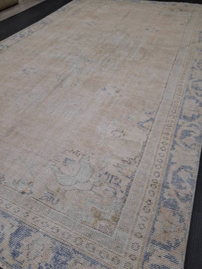 Muted Vintage Turkish Rug 6x10 Muted Vintage Persian Rug Muted Vintage Rug Distressed  Muted Oushak Rug Hand Made Rugs Vintage Turkish Rug