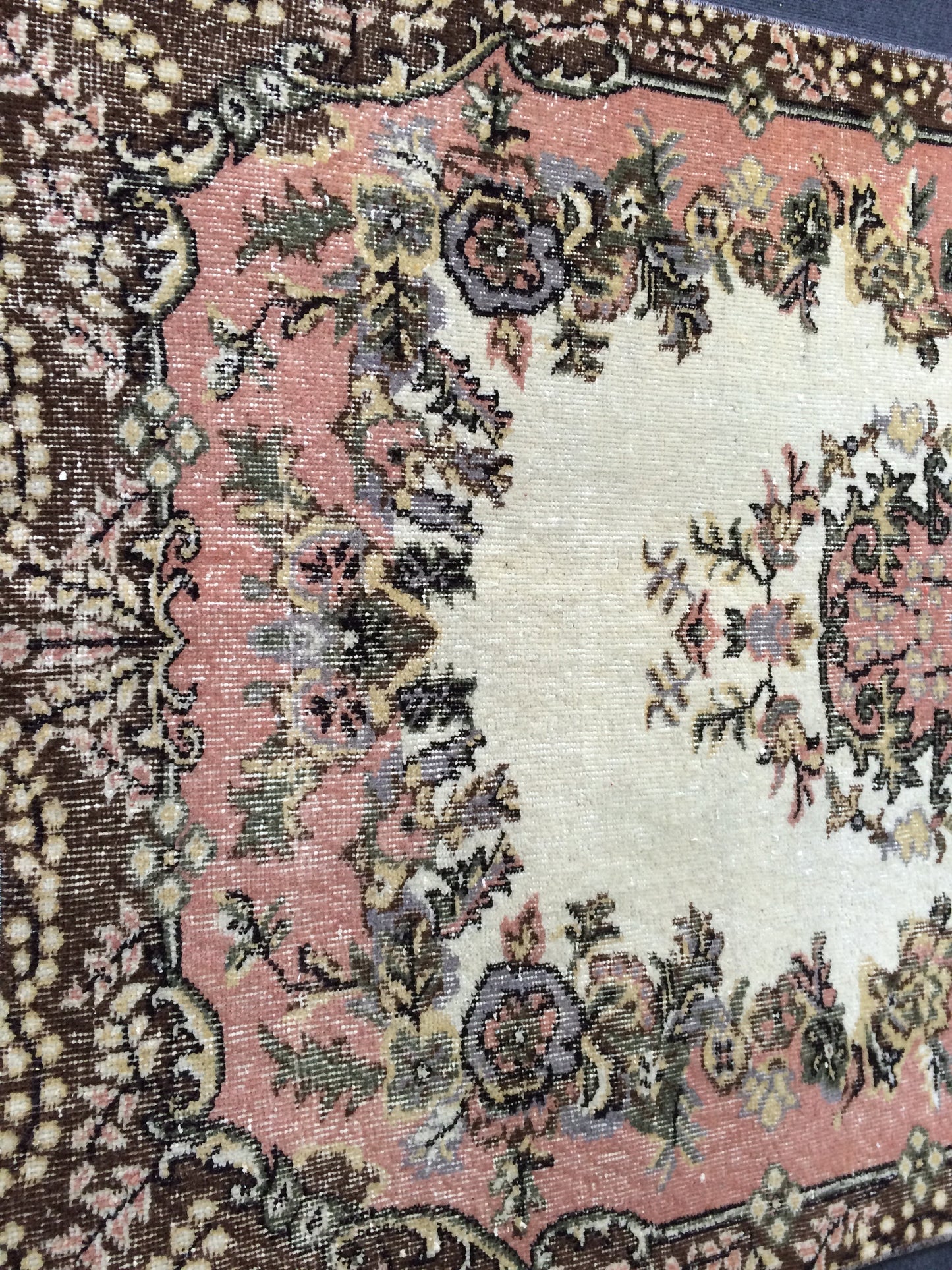 Vintage Pink Rug,4x7  Turkish Rugs Bohemian Rug, Wool Oushak Rug, Pink Oushak Rug,Hand woven Rug,Weaving Rug