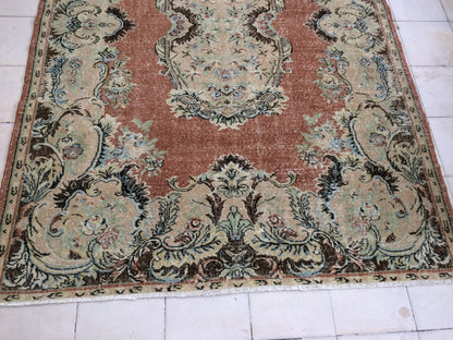 6.5 x 9.6 Oushak Rug Large Area handmade Rug Vintage Rug Hand Made Oriental Rug Turkish Rugs Distressed Rug