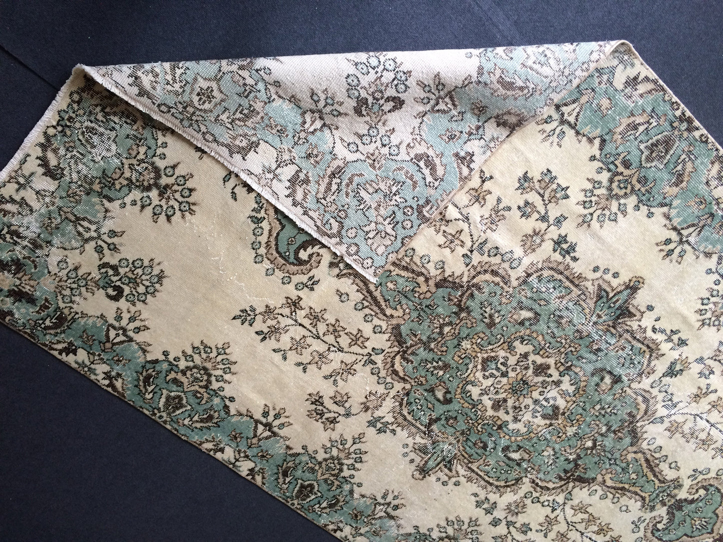 Oushak Rug, Vintage Rug Turkish  Rug, Boho Rug, Living Room Rug, Green Rug Oushak Rug,Hand woven Rug,Weaving Rug,