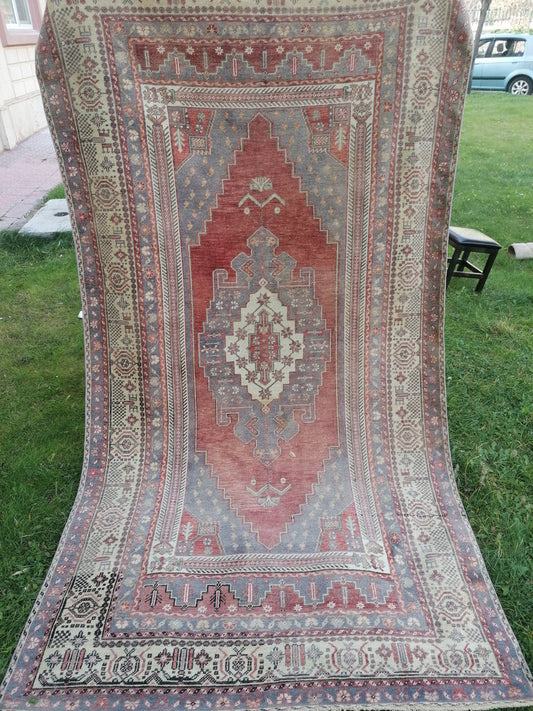 8'9x4'8 turkish oushak anatolian rug, vintage oushak rug,decorative turkish rug,turkish carpet, bohemian rug, traditional turkish decor