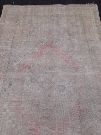 Muted Turkish Muted 3.5 x 6.4 Oriental Rug Large Area Rug Distressed Vintage Rug store Oushak Rug  Muted Rug Hand Knotted Rug