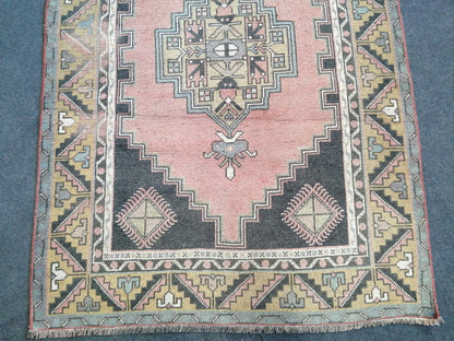 HandMade Rug 4 x7 Hand Crafted Rug, Rustic Rug, Bohemian Rug, Rug Runner, Turkish Rug, Farmhouse Rug, Vintage Rug, Wool Rug Hand Knotted Rug