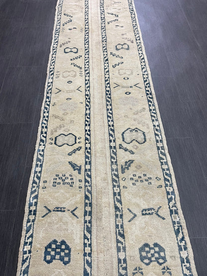 Muted Vintage Runner Rug 2.4 x 11.6 Muted Turkish Runner Rug Hand Made Runner Rug Vintage Runner Rug Hallway Runner Rug Kitchen Runner
