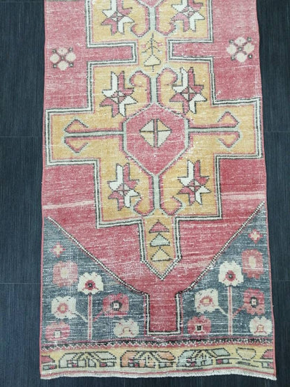 7.2 x 2.4 Runner Rug Turkish Runner Rug Vintage Runner Rug Hallway Runner Rug Kitchen Runner Rug Wool Runner Rug 2.4 x 7.2Wool Oushak Runner