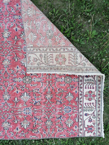 Vintage rug, turkısh vıntage rug, hand made anatolian rug 4x5'5 feet, wool rug
