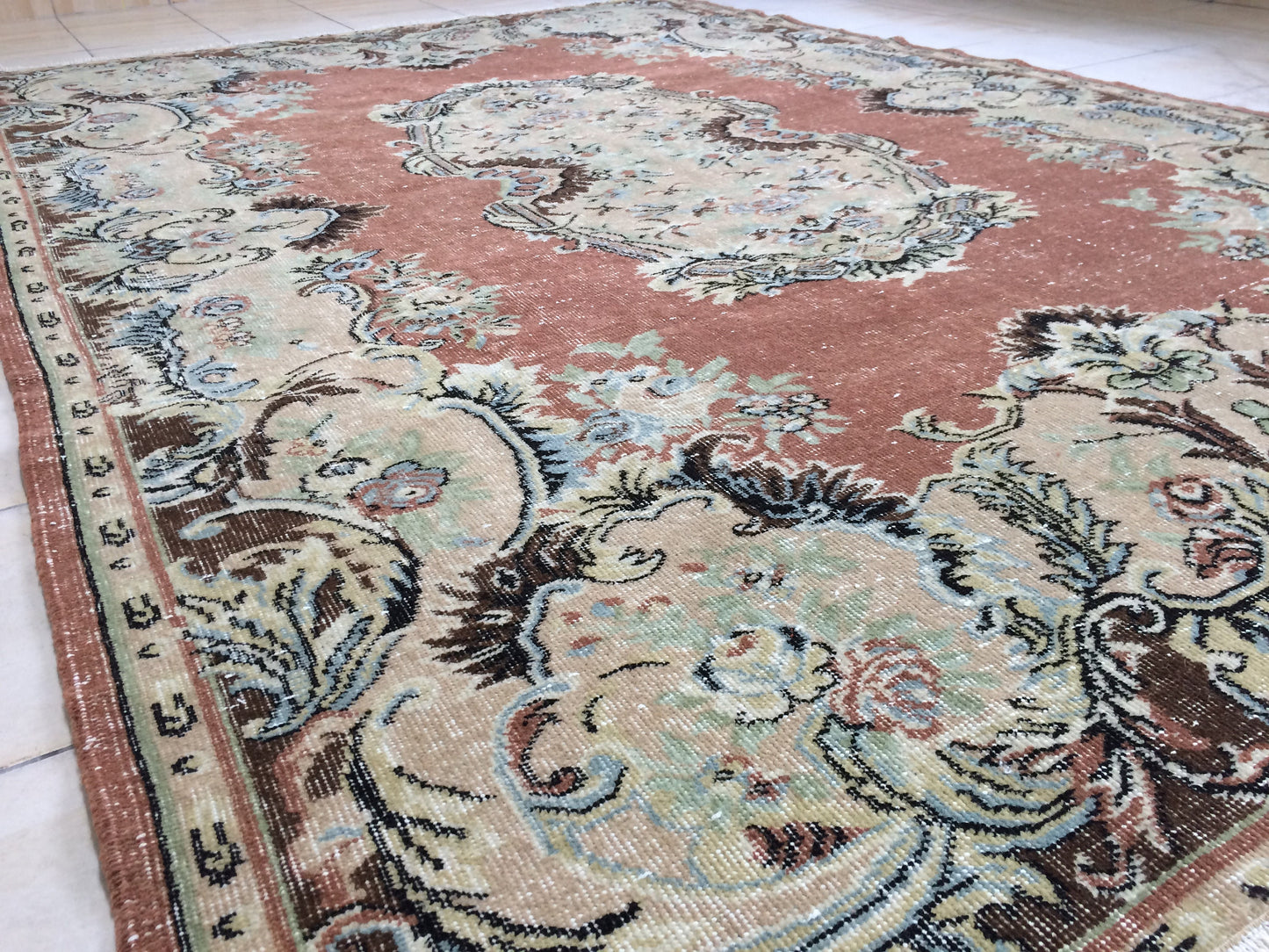 6.5 x 9.6 Oushak Rug Large Area handmade Rug Vintage Rug Hand Made Oriental Rug Turkish Rugs Distressed Rug