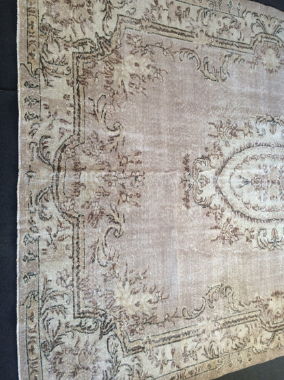 7.4 x 10 Vintage Oushak Large Area Turkish Rug Wool Oushak Rug Oushak Rugs 8 by 10 Muted Rug Oriental Rug Persian Rug