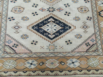 Oriental RUG 7.7 x 9 Oushak Rug Turkish Vintage Persian Rug Navy Vintage Rug Fine Wool Oushak Rugs 8x9 Turkish Rug Muted Living room Rug