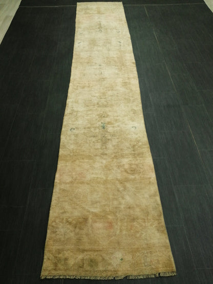 2.3 x 12.3 Muted Oushak Runner Rug Turkish Runner Rug Muted Vintage Runner Rug Washedout  Hallway Runner Rug Kitchen Runner Rug Wool Runner