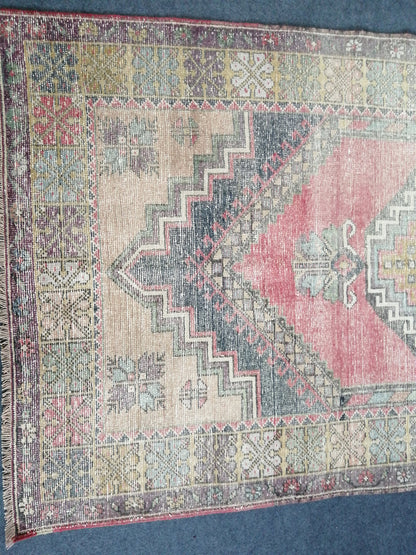 6.10 X 4  Muted Oushak Runner Rug Turkish Runner Rug Vintage Runner Rug Hallway Runner Rug Kitchen Runner Rug Wool Runner Rug  Oushak Rug