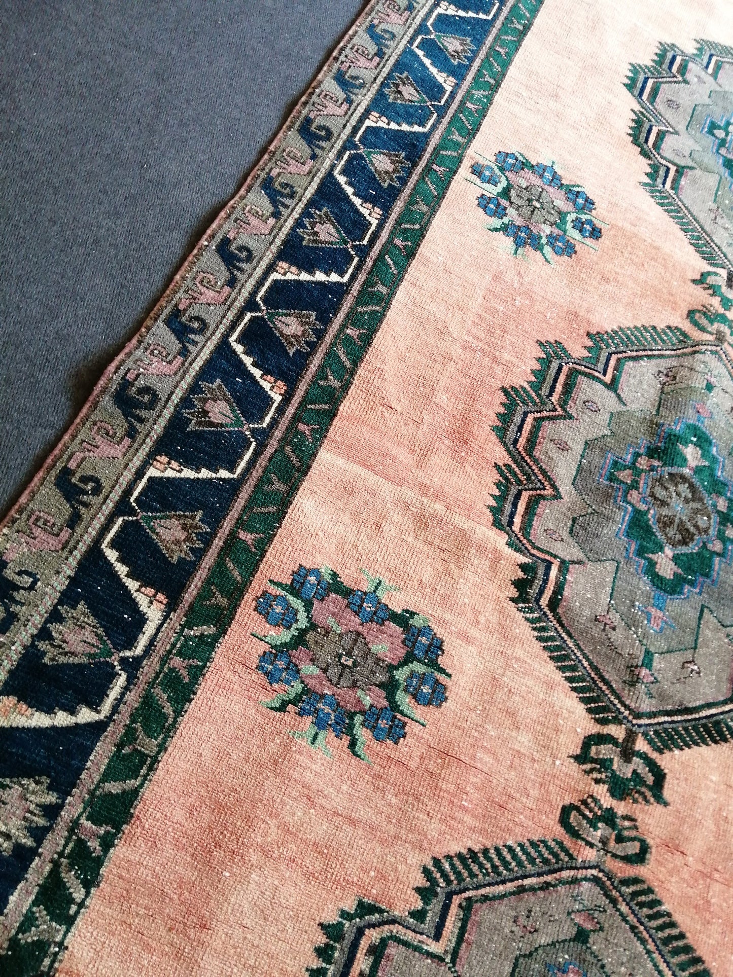 Turkish Rug 5x12, Large Area Rug , Vintage Rug, Oushak Rug, Oriental Runner