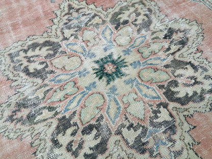6.7 x 9.7 Large OUSHAK RUG TURKISH Oushak Rug Vintage Oushak Runner Rug Vintage Runner Rug Muted Wool Oushak Rug Hand Made Rugs Art Rug