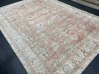 7x10 OUSHAK RUG Wool Turkish Rug Vintage Oriental Floral Rug Vintage Rug Vintage Persian Rug Wool Handmade Rug Hand Knotted Rug