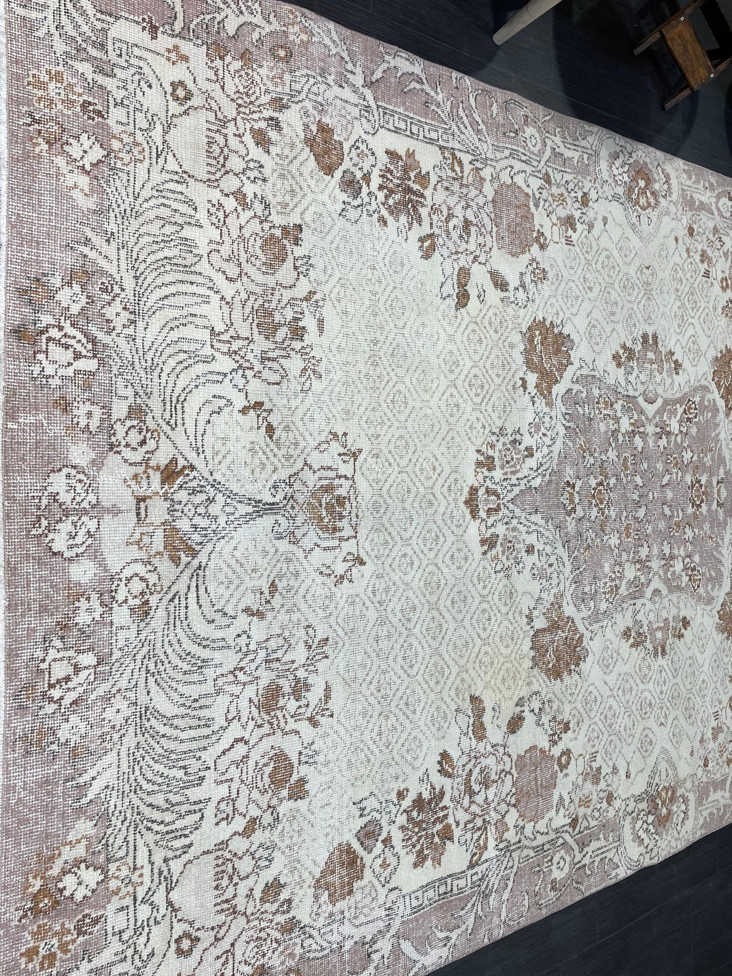 Turkish Rug, Antique Rug, Neutral 5.10 x 9.4 Rug, Persian RUG, Oushak Rug, Hand knotted Rug, Distressed Rug, Vintage Rug, Handmade Rug,