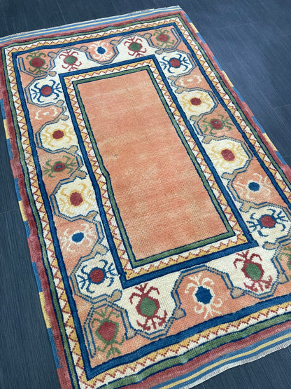 Handmade Rug Oushak 3 x 4.6 Rug Rustic Rug, Bohemian Rug, Rug Runner, Turkish Rug, Farmhouse Rug, Vintage Rug, Wool rug