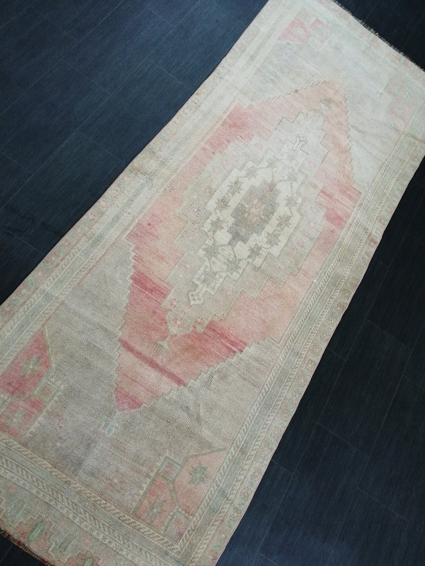 Muted Oushak Runner Rug Turkish Runner Rug Vintage Runner Rug Hallway Runner Rug Kitchen Runner Rug Wool Runner Rug Muted Wool Rug