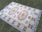 Oushak wool rug, vintage blue hand made rug 5'8x7'8 kitchen rug, living room rug, vintage anatolian rug,unique hand made rug