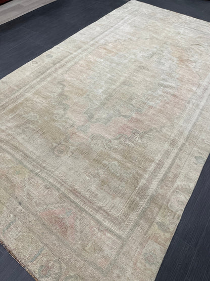 MUTED Vintage RUG 5x9 TURKISH Oushak Rug Vintage Hand Knotted Rug Antique Persian Hand Made Rugs Turkish Rug Handmade Wool Rug
