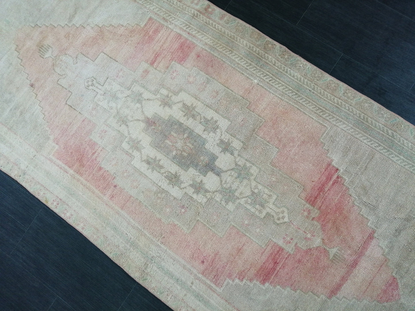 Muted Oushak Runner Rug Turkish Runner Rug Vintage Runner Rug Hallway Runner Rug Kitchen Runner Rug Wool Runner Rug Muted Wool Rug