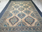 7.7 x 12 OUSHAK RUG Large TURKISH Blue And Navy Oushak Rug Vintage 8x12 Vintage Turkish Rug Wool Oriental Rug Hand Made Rug Vintage Rug